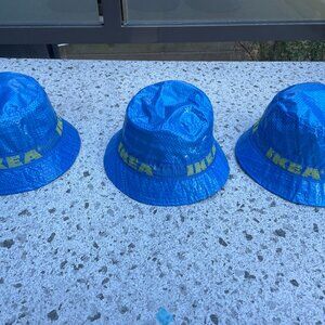 Ikea Knorva Blue Bucket Rain Hat Lot of 3 Brand New